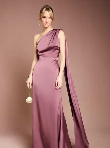 Coast Honoured Drape One Shoulder Satin Maxi Bridesmaid Dress