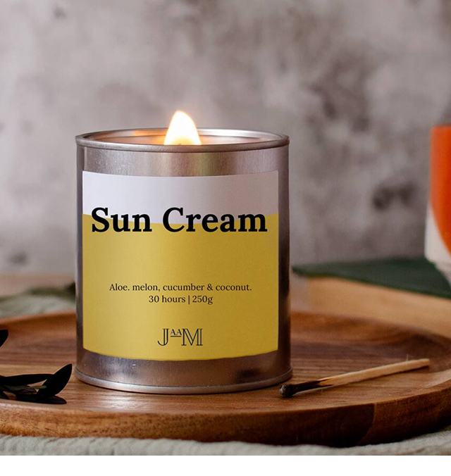 Sun Cream Scented Crackle Wick Candle Holiday Inspired Fragrance