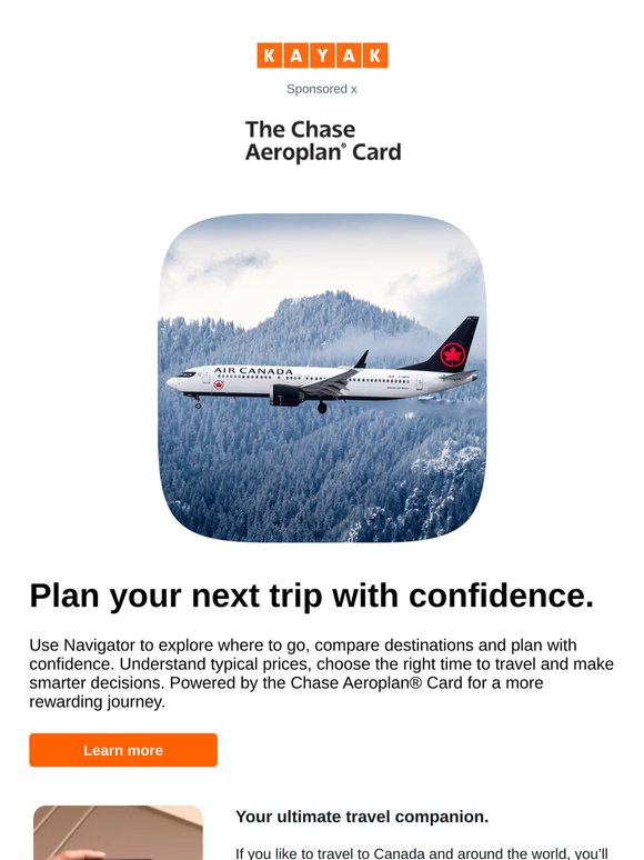 Travel farther with the Chase Aeroplan® Card.