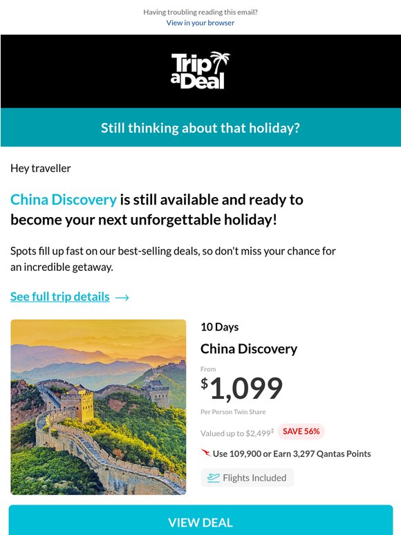 Don't miss out on your China Discovery deal!
