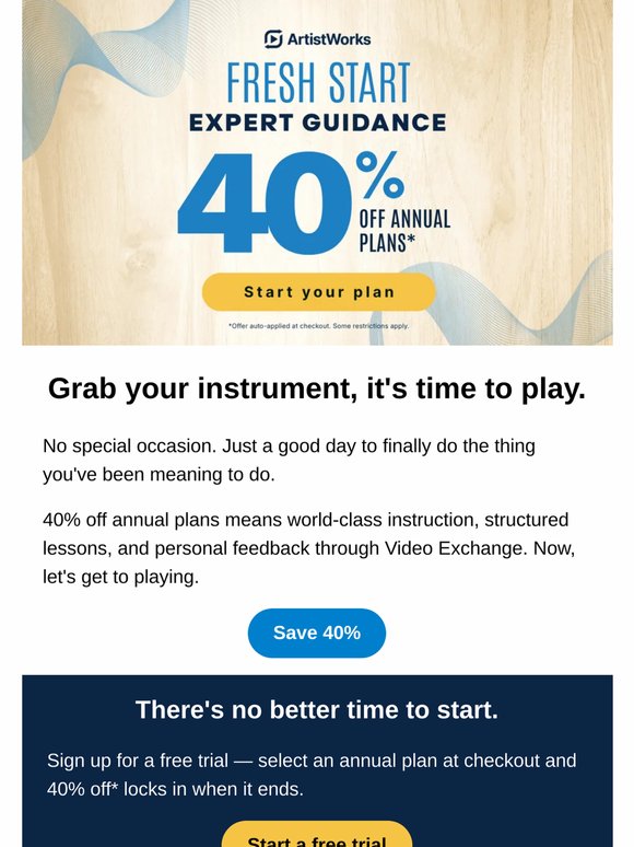 It's a good day to start playing your instrument