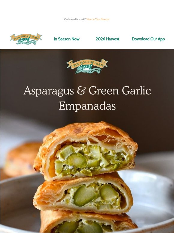 Seasonal Empanadas | Asparagus & Green Garlic!