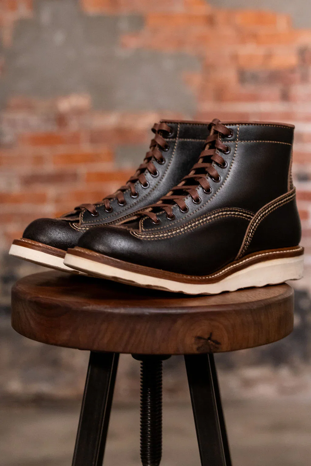 Image of John Lofgren Donkey Puncher Boots - Horween Waxed Flesh Dark Brown