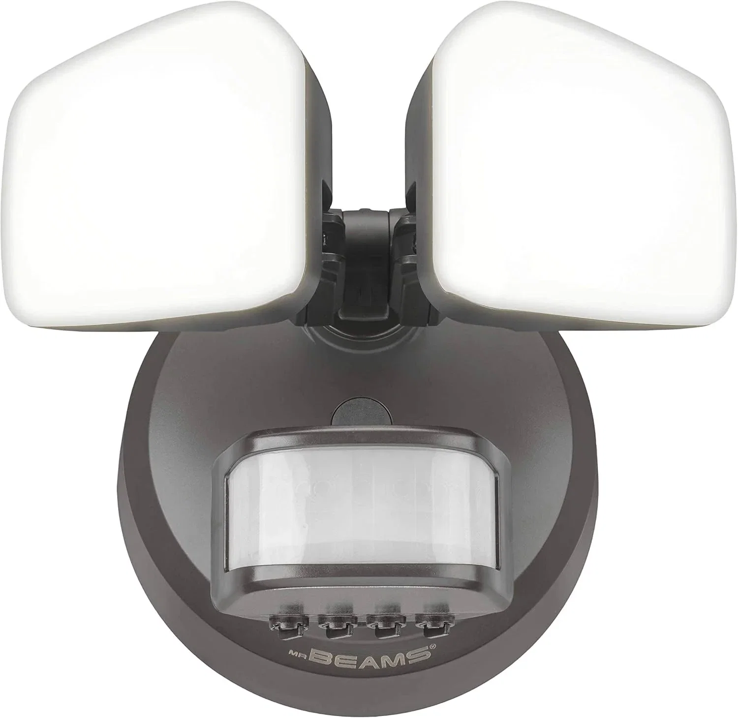 Image of Mr Beams Wired Pro 2-Head Outdoor Motion Sensing LED Security Light, 2700 Lumens, Bronze