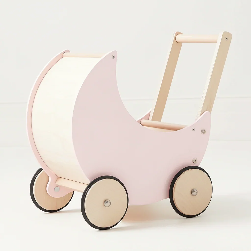 Image of Wooden Moon Doll Pram