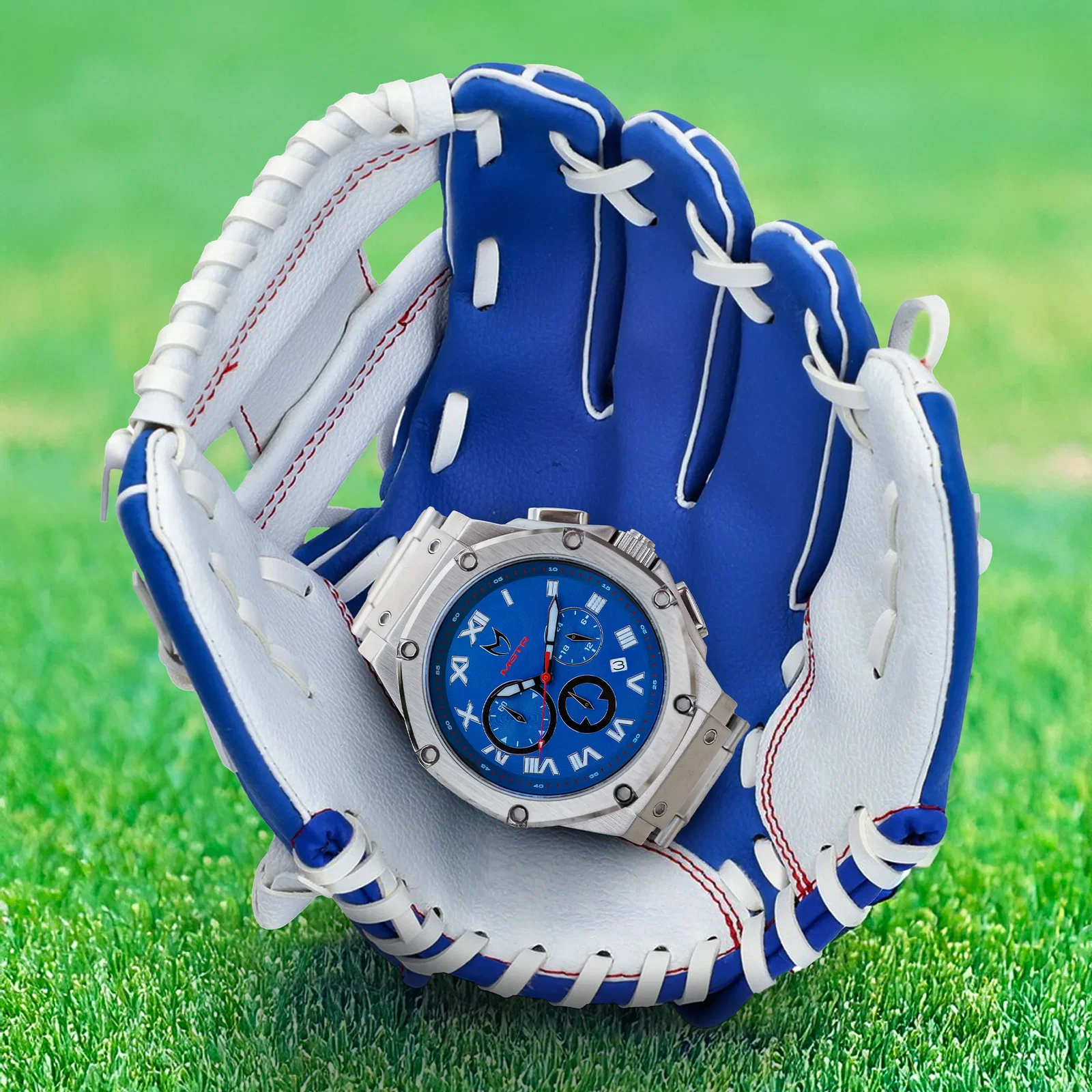 Image of AM1054SS - AMBASSADOR SILVER / LA BLUE STEEL WATCH