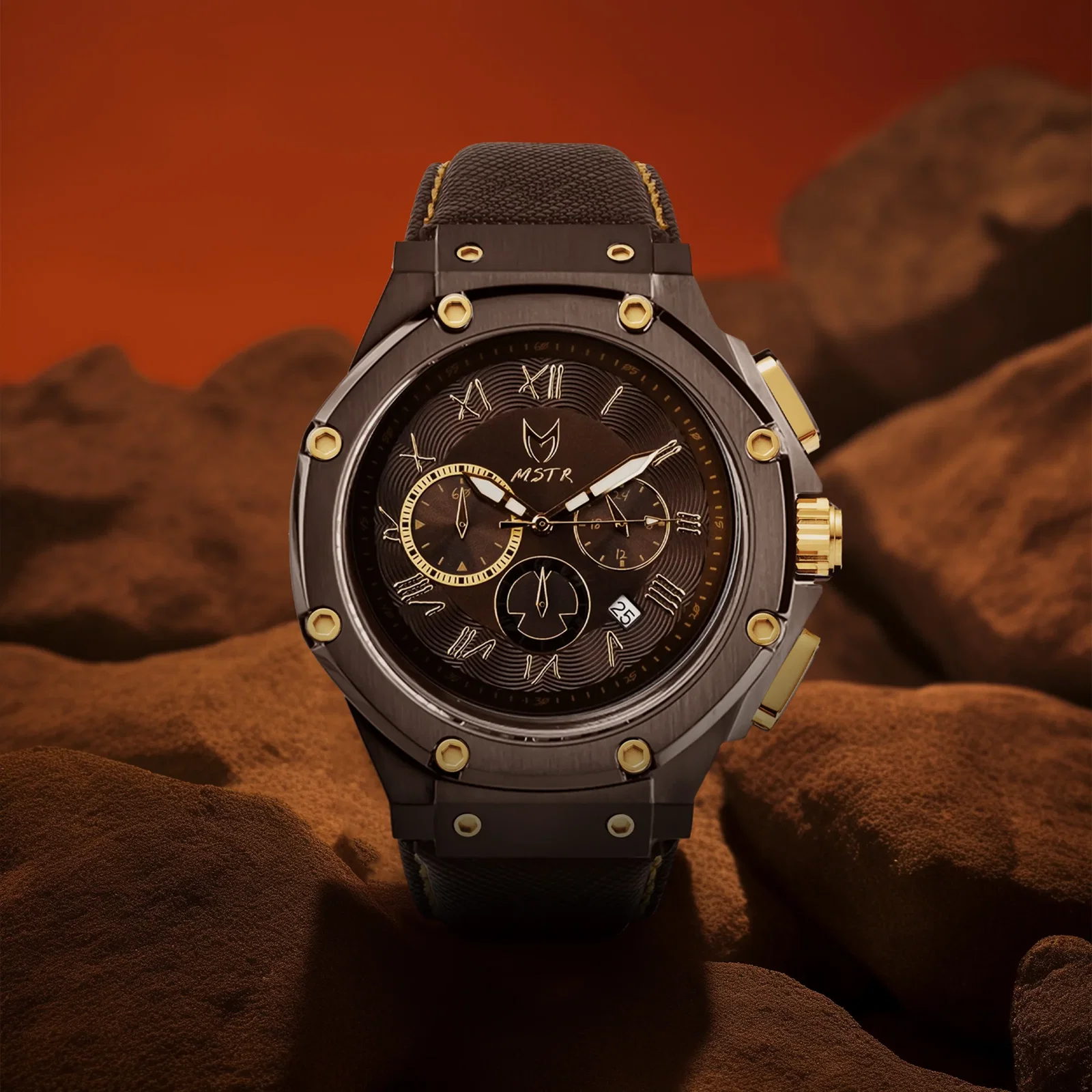 Image of AM1052CJ - AMBASSADOR BROWN WATCH WITH LEATHER STRAP