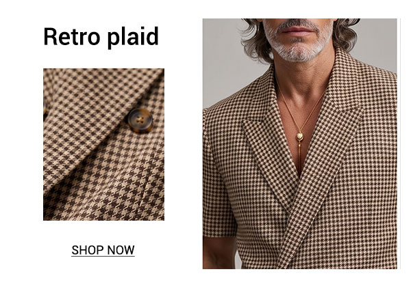 vintage-smart-casual-plaid-matching-set