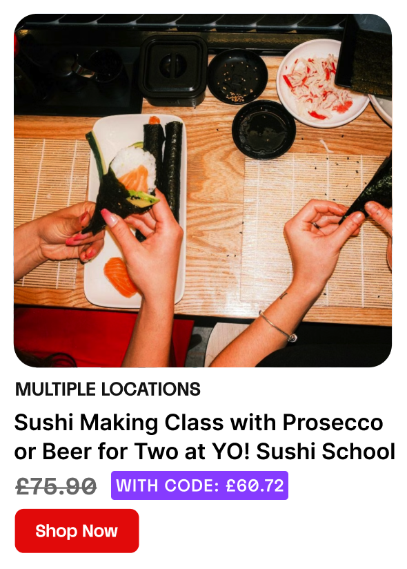 Sushi Making Class with Prosecco or Beer for Two at YO! Sushi School