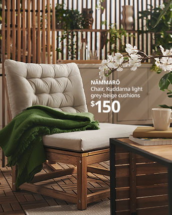 The NÄMMARÖ chair with Kuddarna cushions.