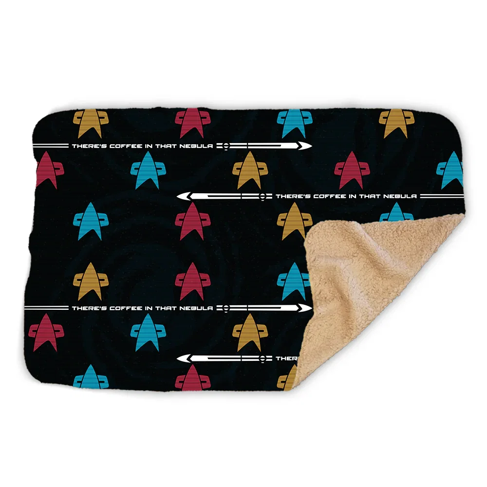 Image of Star Trek: Voyager Coffee in that Nebula Badge Sherpa Blanket