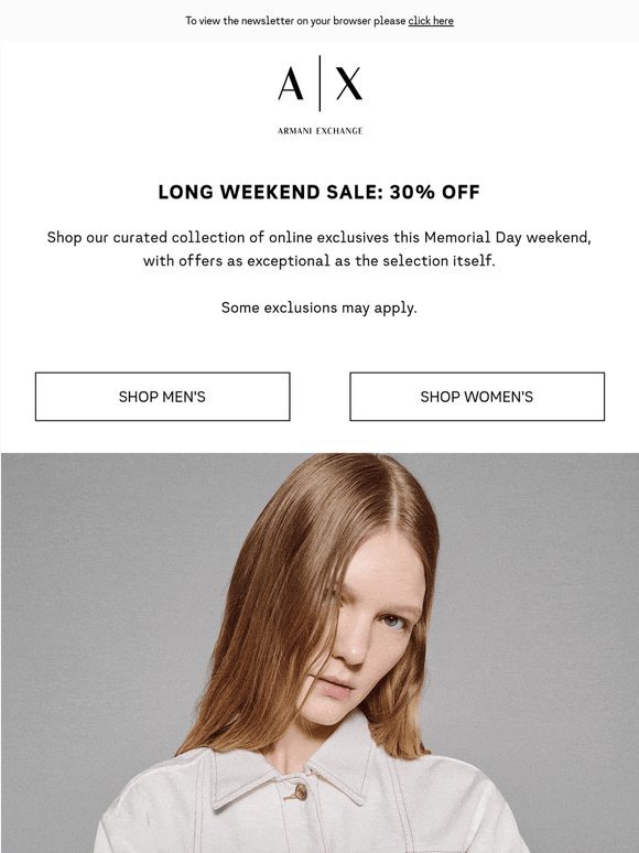 Long weekend sale: 30% off