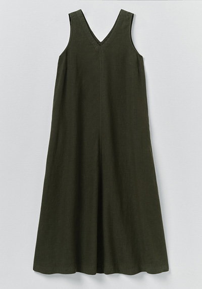 Garment Dyed Linen Sleeveless Dress