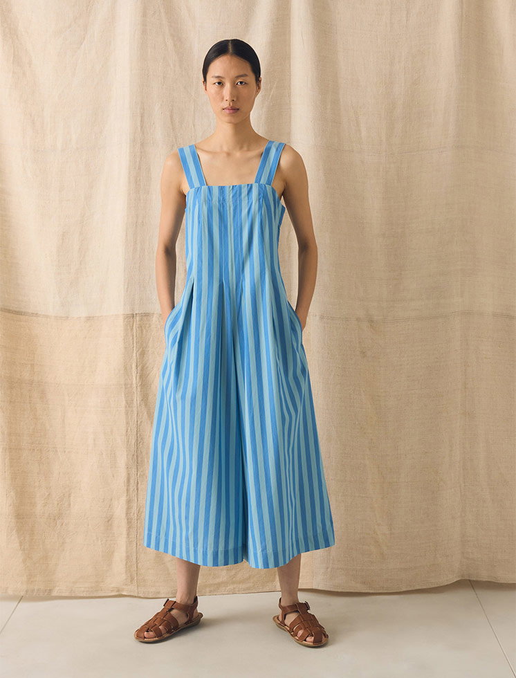 Oyo Stripe Cotton Jumpsuit