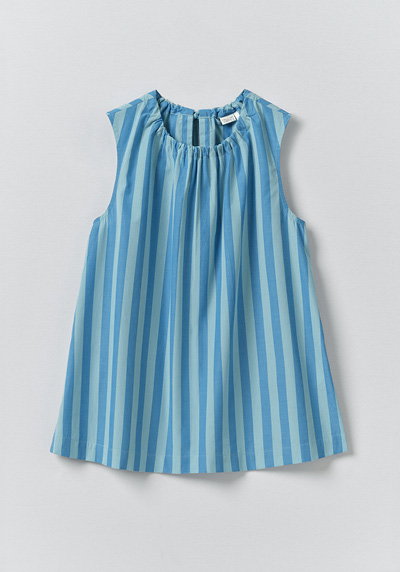 Oyo Stripe Gathered Cotton Tank
