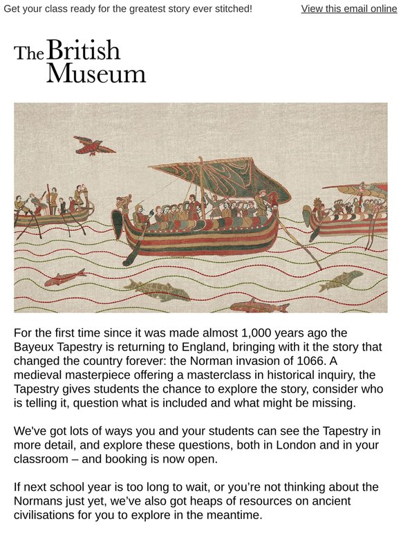 May newsletter | Bayeux Tapestry booking open