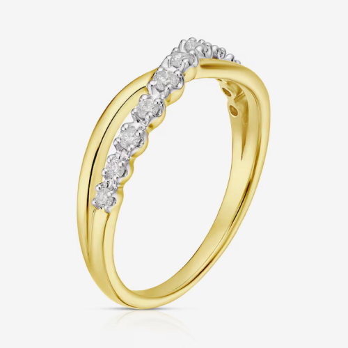 9ct Yellow Gold 0.20ct Diamond Twist Eternity Ring