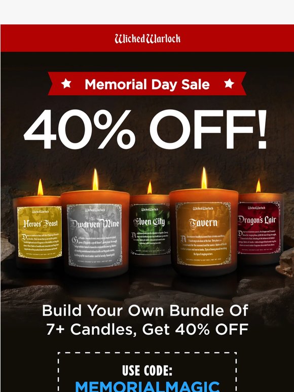 🇺🇸 40% OFF any 7+ candles! 🇺🇸