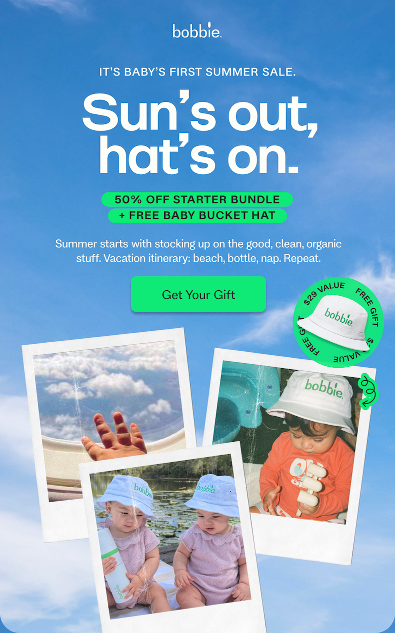 Sun's out, hat's on.