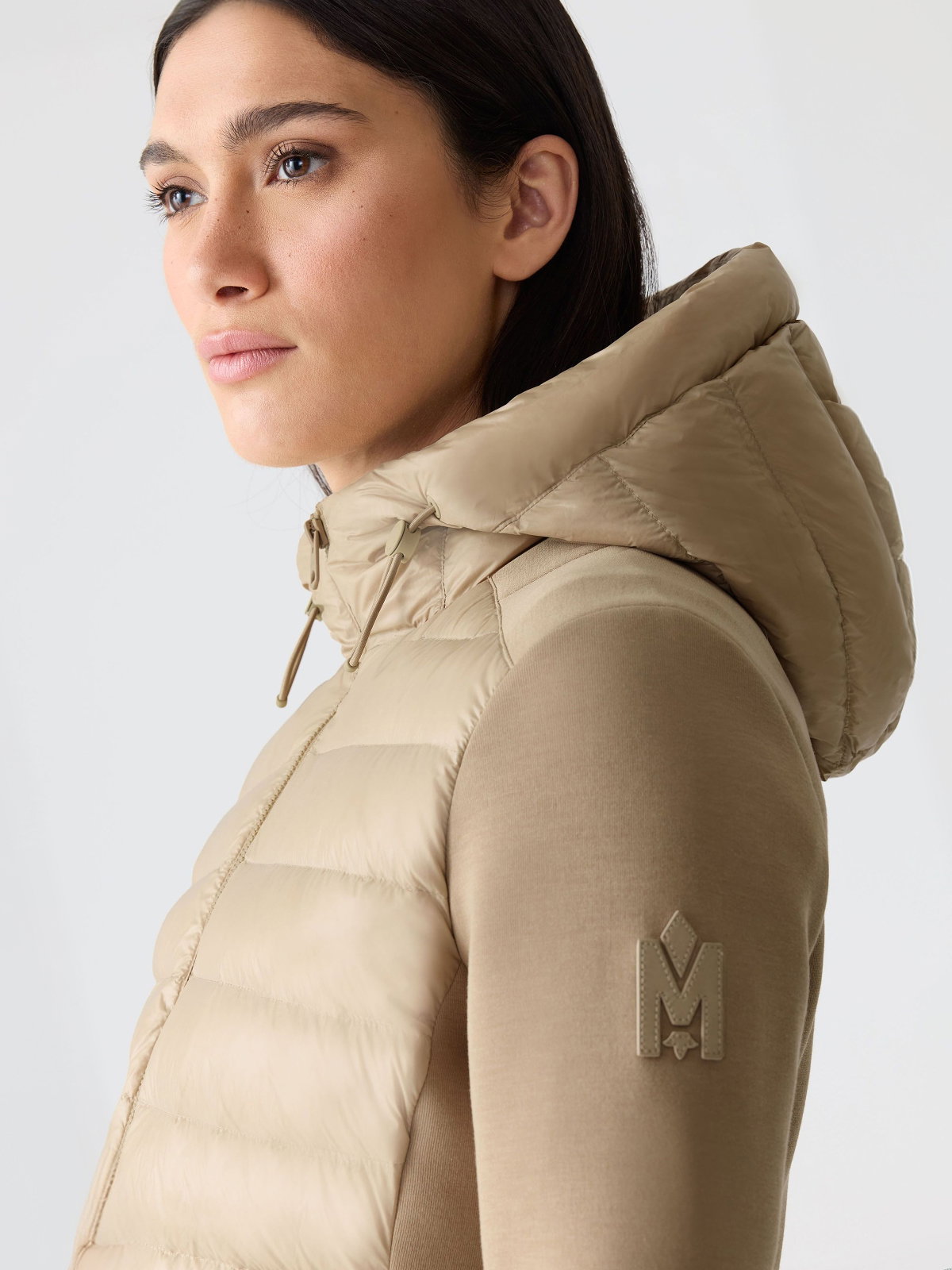 AGATHA Quilted Mixed-Media Hooded Jacket for Women