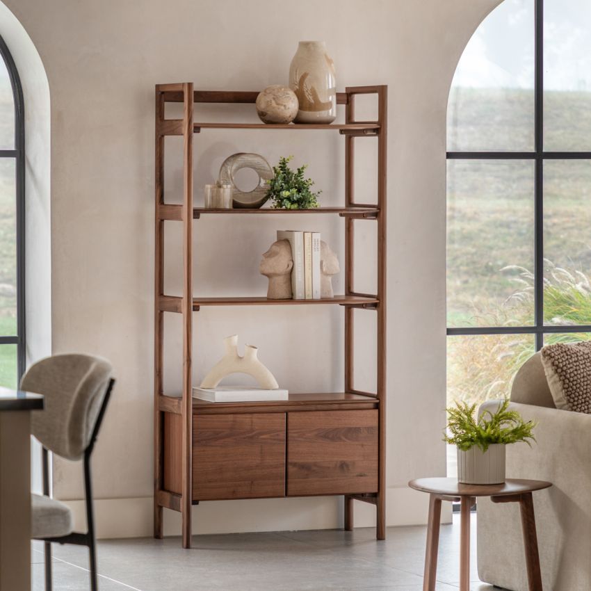 Menorca Walnut Display Shelving Unit