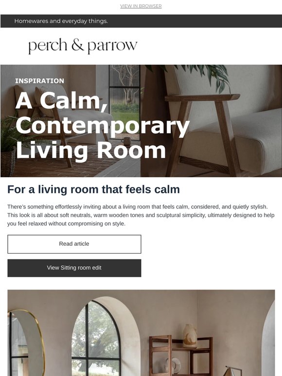 For a calm, contemporary living room