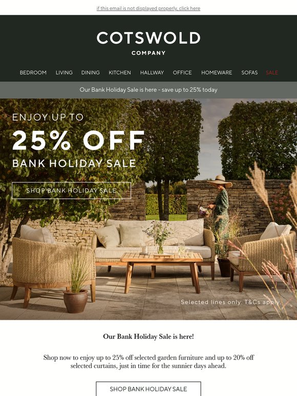 Our Bank Holiday Sale is NOW LIVE | Shop up to 25% off