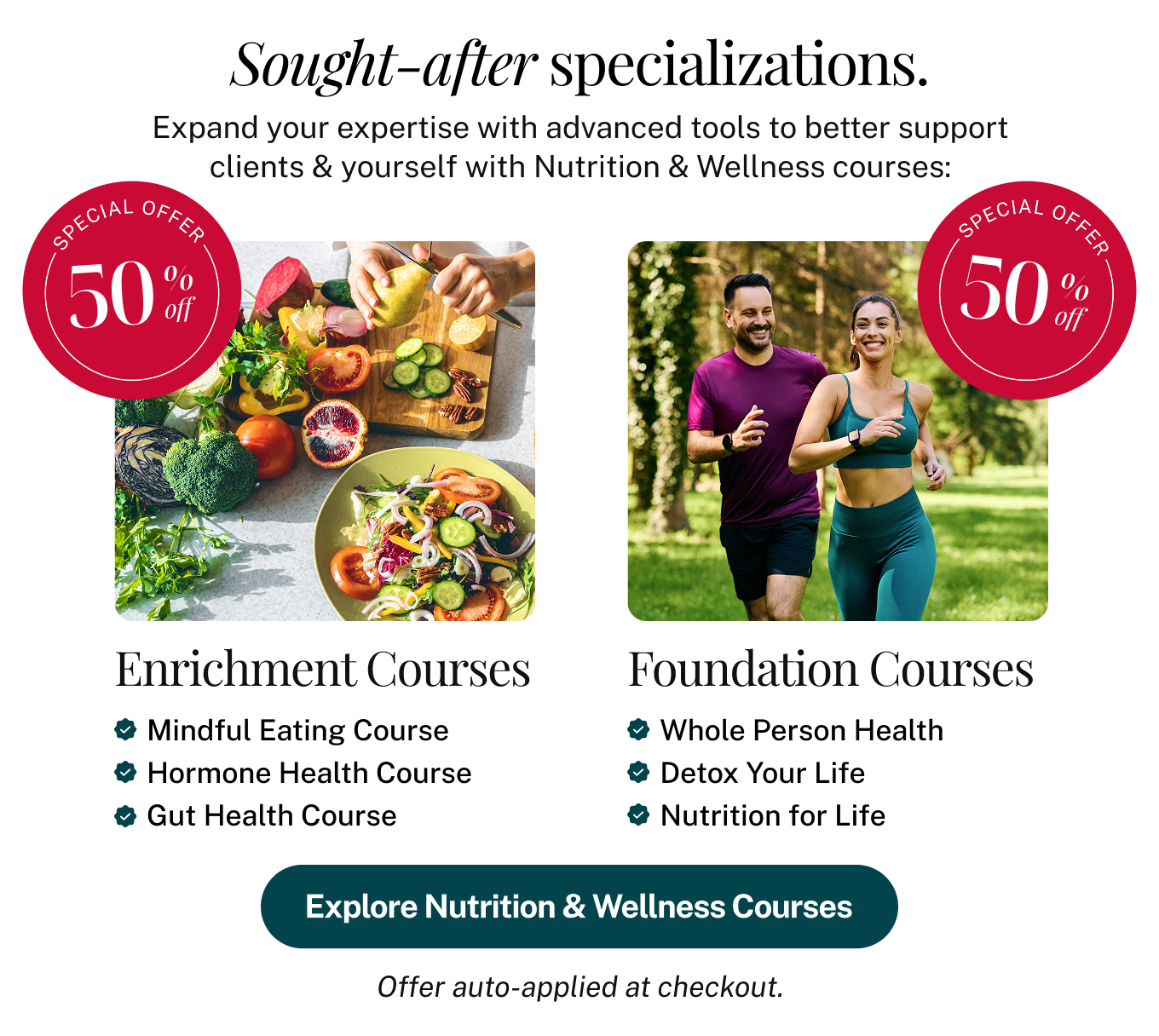 50% off: Nutrition & Wellness Courses