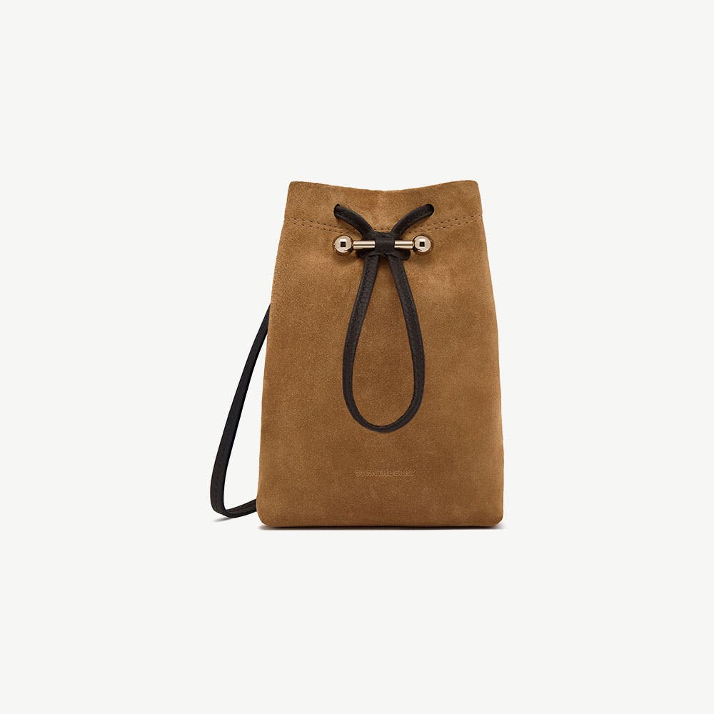 Image of Osette Midi Pouch -  Toffee Suede/Espresso