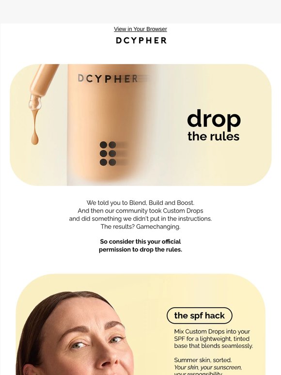 Drop the rules on your routine