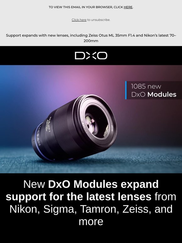 New DxO Modules: sharper results for Nikon, Sigma, Tamron, Zeiss, and more