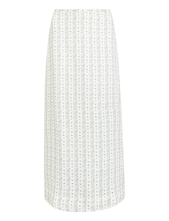 Clara Skirt: Linen, Plum Print