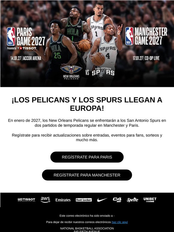 Desvelados los equipos de los NBA Europe Games
