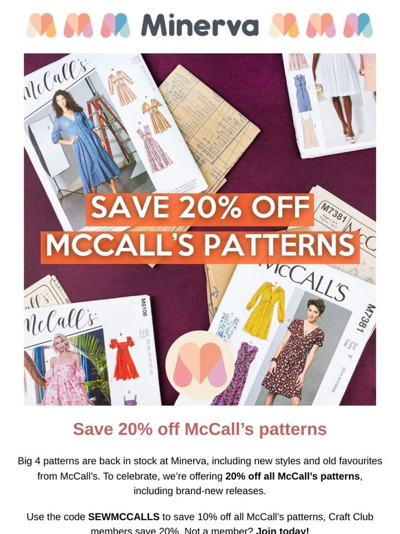 ⚡ Flash Sale! Pick up McCall's patterns for less
