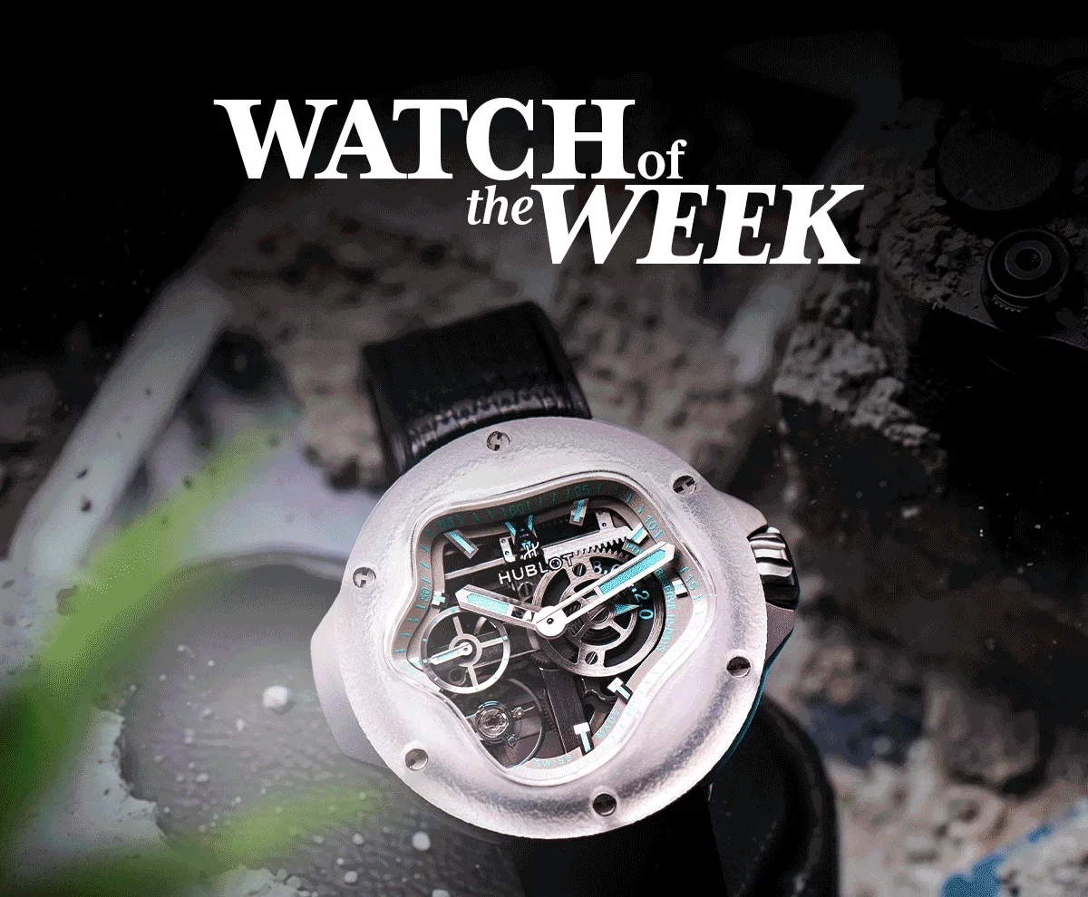 Ref. 917.NJ.6909.RX: a titanium case shaped by erosion logic, a Meca-10 movement, and green accents that look like oxidation on purpose.
