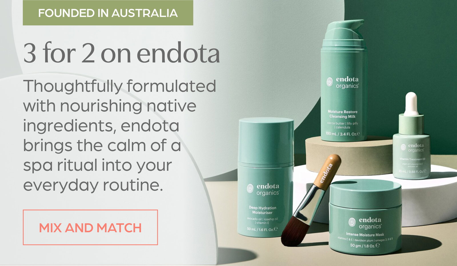 Shop 3 for 2 on endota. Bring the calm of a spa ritual into your everyday routine