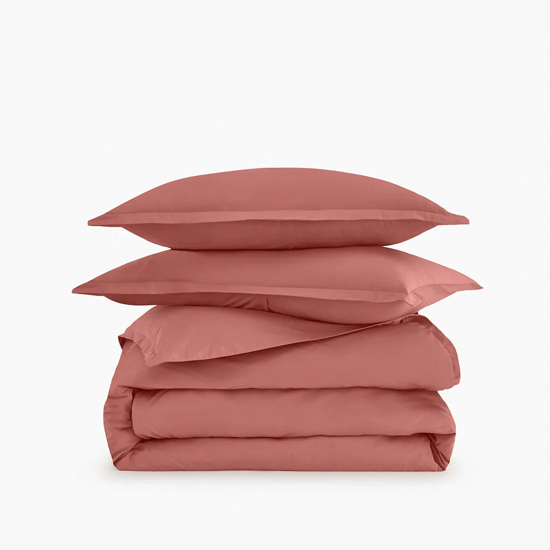 Organic Percale Duvet Set - Clay