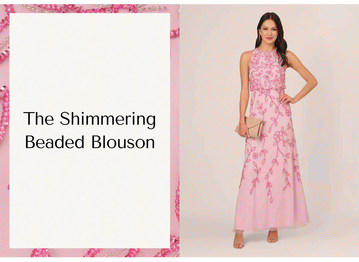 Sleeveless Blouson Mermaid Gown With Jasmine Beading In Pink Lace