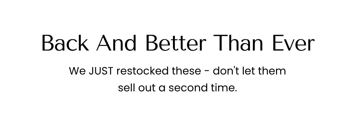 Back And Better Than Ever
