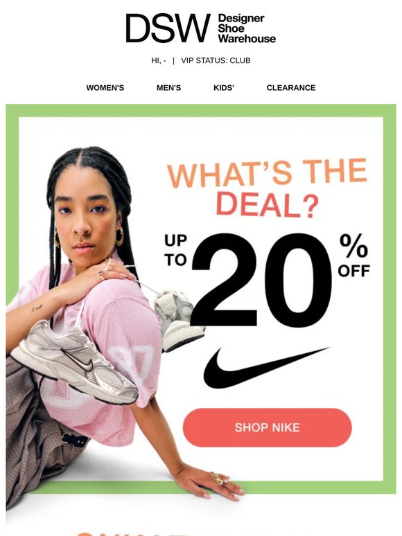Your Fave Nikes: up to 20% off 😍
