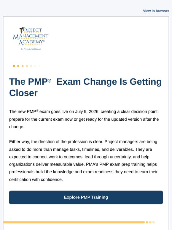 PMP® Exam Change: July 9