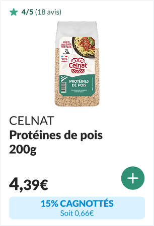 15% cagnottés sur les Protéines de pois origine France bio 200g