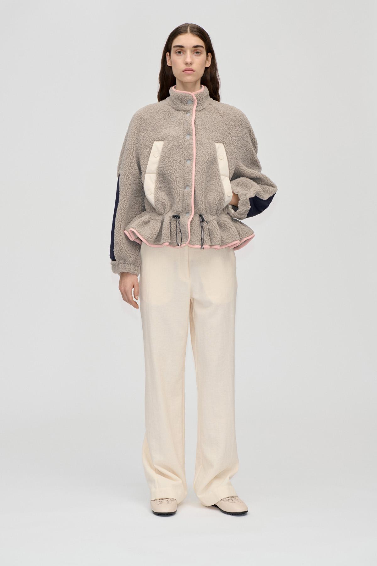 Dropped Shoulder Gathered Jacket - Flint Gray