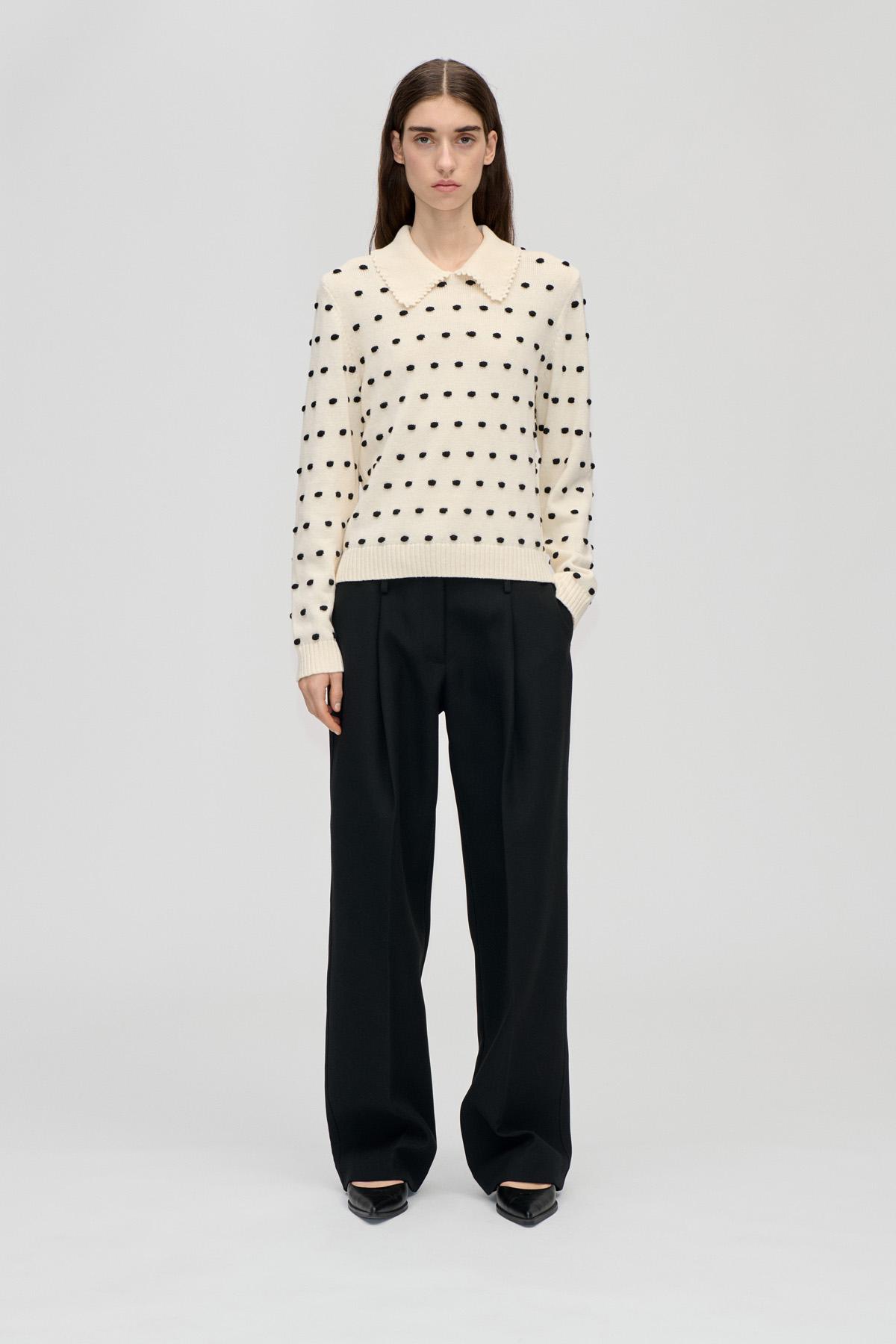 Bobble Polo Collar Sweater - Sunlight Bobbles