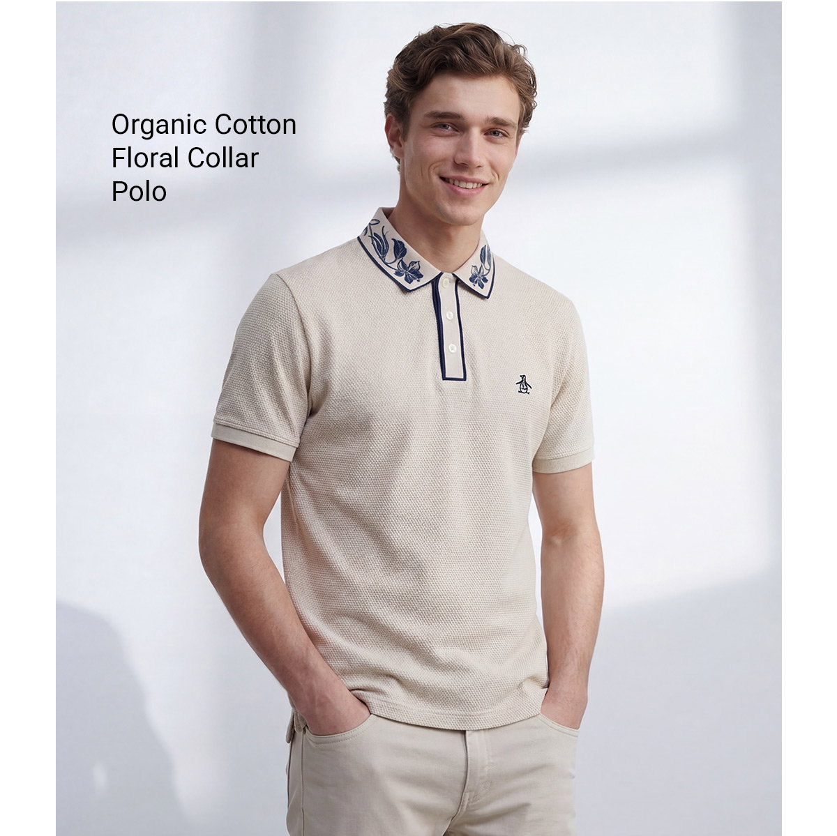Shop the Organic Cotton Floral Collar Polo