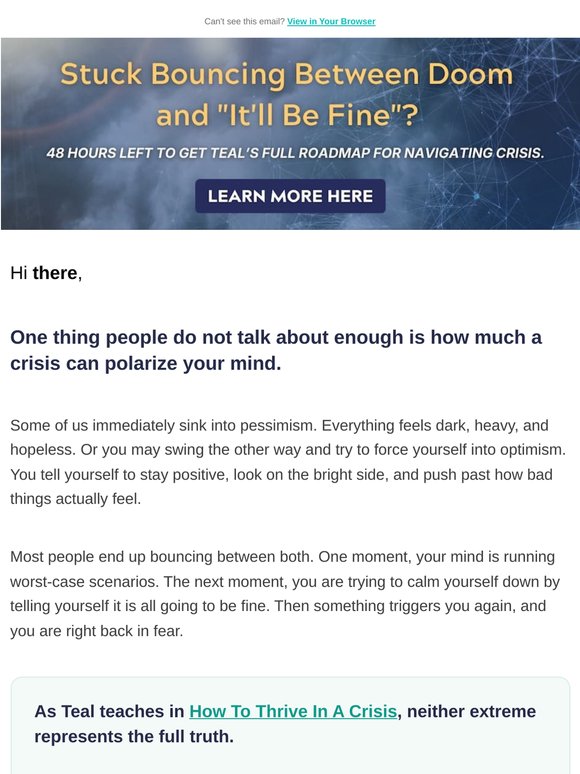 Are you stuck bouncing between doom and "it'll be fine"?