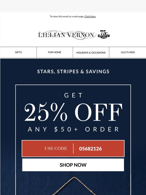 Stars, Stripes & 25% Off Your Order