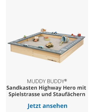 MUDDY BUDDY®  Sandkasten Highway Hero mit Spielstraße und Staufächern