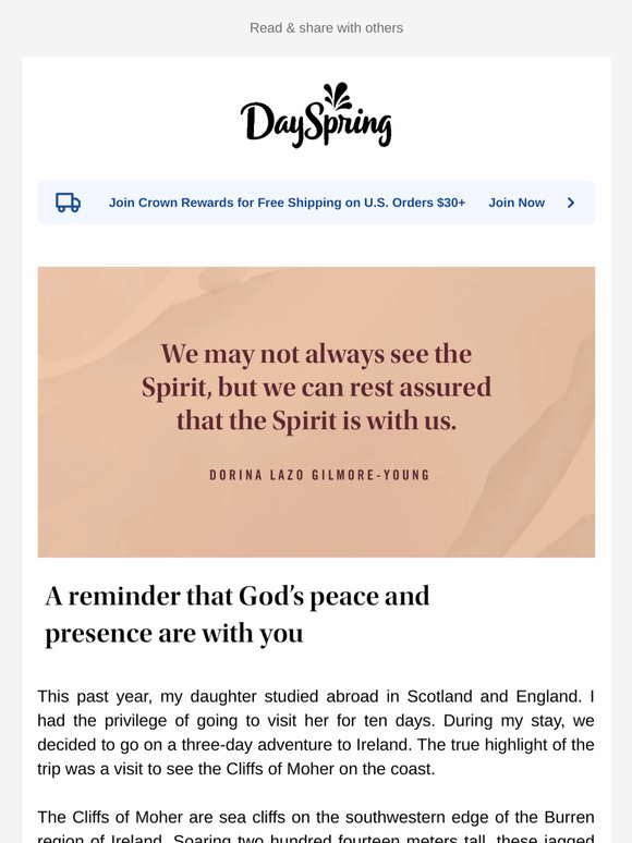 A reminder that God's peace & presence are with you
