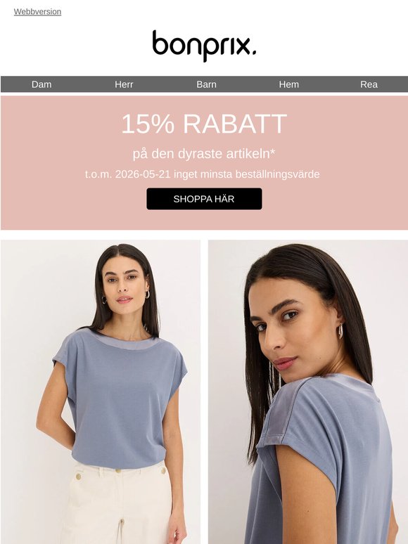 Missa inte: 15% rabatt på din dyraste artikel